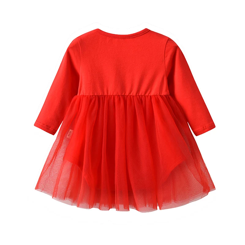 Детская корона для маленьких девочек, боди с дизайном «Принцесса», платье и повязка на голову с длинными рукавами, красный цвет для 0, 3, 6, 9, 12, 18 месяцев