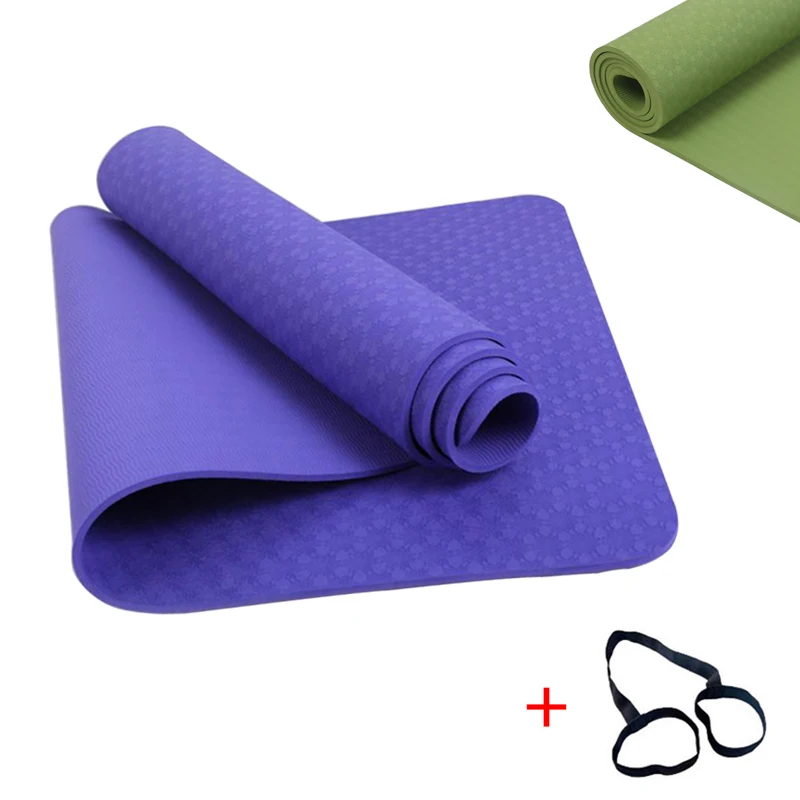 

183cmX61cmX6mm TPE Non-slip Yoga Mats Thick Sport Yoga Exercise Mat Fitness Gym Pilates Carpet With Bandage Bag