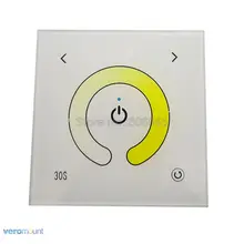DC12-24V 4A x 2CH цветная температура регулируемая TM07 настенная Встраиваемая Сенсорная панель контроллер для двойной белой(CW/WW) CCT светодиодный полоски