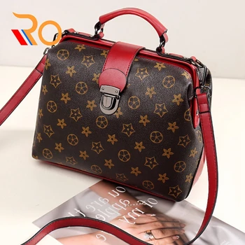 

Female Bag Korean Version Of The Retro Doctor Bag Wild Old Flower Slung Lady Bags