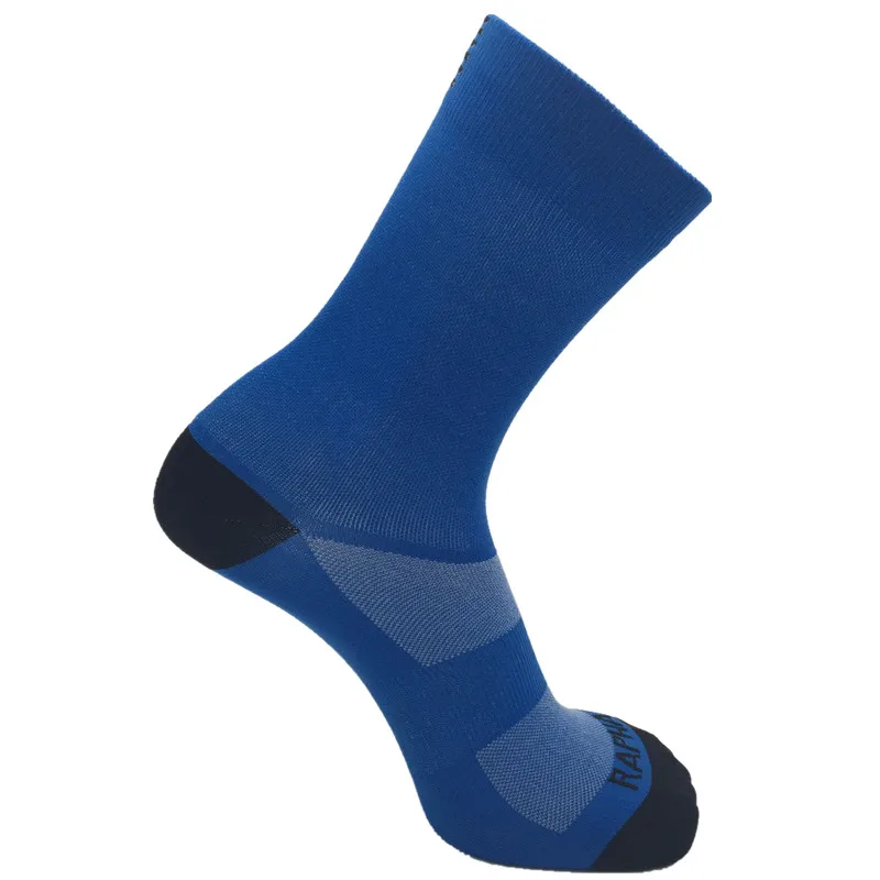 Мужские и женские высококачественные профессиональные брендовые дышащие спортивные носки для шоссейного велосипеда, уличные гоночные велосипедные носки - Цвет: Синий