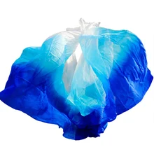 1 шт. платок из натурального шелка вуаль для танца живота аксессуары для танца живота 250*114 см сапфир Королевский синий+ бирюзовый+ белый новое поступление