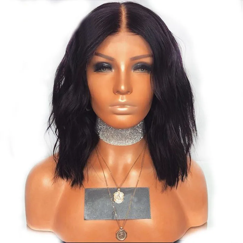 

180 Density 360 Lace Frontal Wig Pre Plucked With Baby Hair Brazilian Remy Short Human Hair Bob Wigs For Black Women Aimu