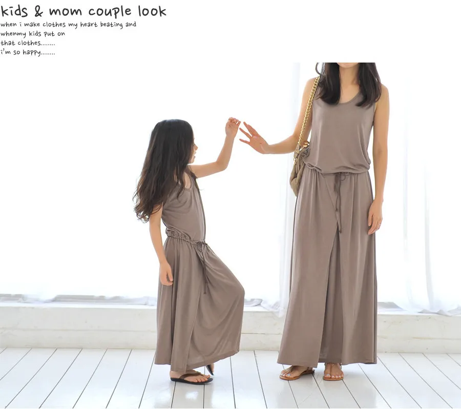 

Family Matching Outfit Mother And Daughter Family Prom Dresses Summer Fashion Long Modal Child Clothes Teenager Girls Maxi Dress