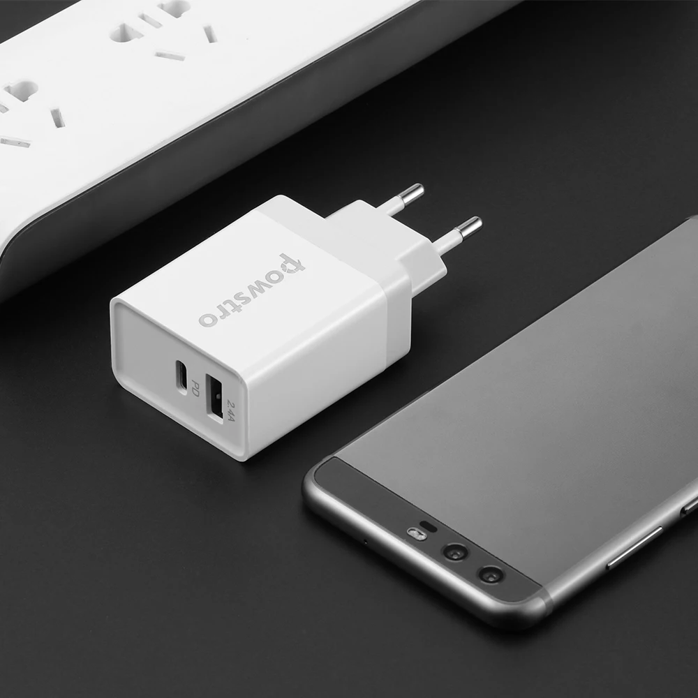 30 Вт Тип usb-C PD Быстрая зарядка 2-Порты и разъёмы PD Зарядное устройство 5V 3A мобильный Зарядное устройство Мощность для мобильного телефона смартфона для samsung S7 S8 для iPhone 8 7