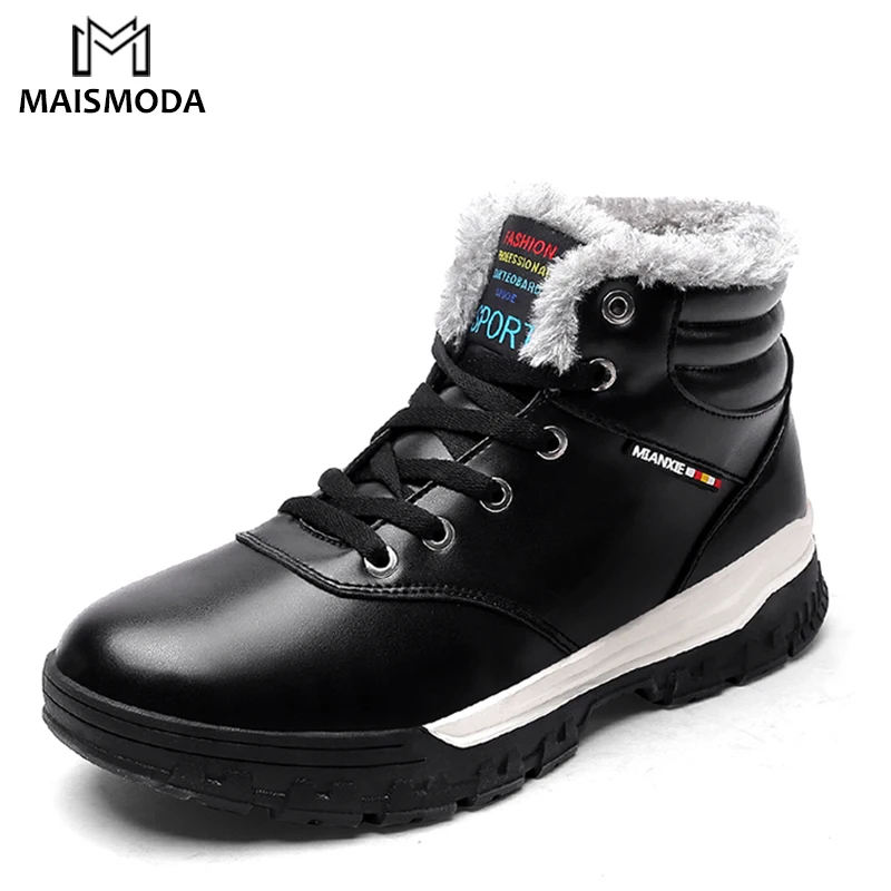 

MAISMODA Men Winter Boots Big Size 39-48 Fur Warm Boots Waterproof Working Shoes Man Driving Ankle Sneakers Mens Snow Boots