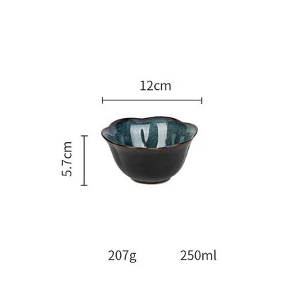 ANTOWALL голубой Фэн глаз печи глазури керамическая посуда блюдо тарелка Слива миска для риса, лапши, супа фарфоровая посуда набор - Цвет: plum 4.75inch bowl