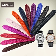 Custom Colors Alligator Crocodile Leather Ladies Watches Straps For Chopard Strap Bracelet Belt For Hours 14 15 17 18 19 20 mm