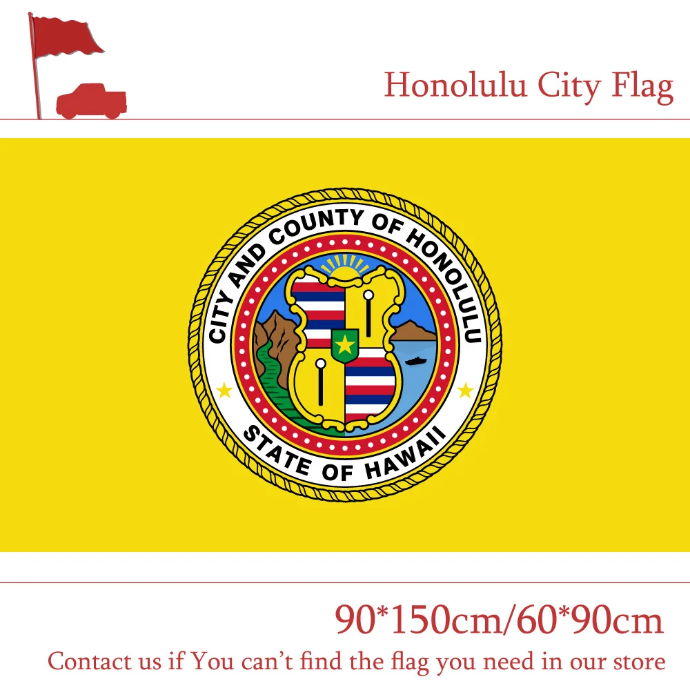 US Honolulu City Flag 90*150cm 60*90cm Flag 3x5ft Custom Banners The