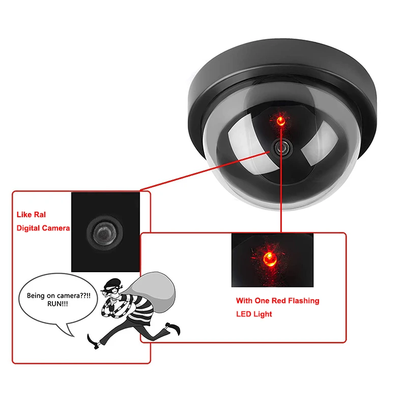 Поддельные камеры наблюдения s манекен безопасности CCTV купольная имитация камера уличный домик домашняя поддельная видео телекамера с красным светодиодный свет