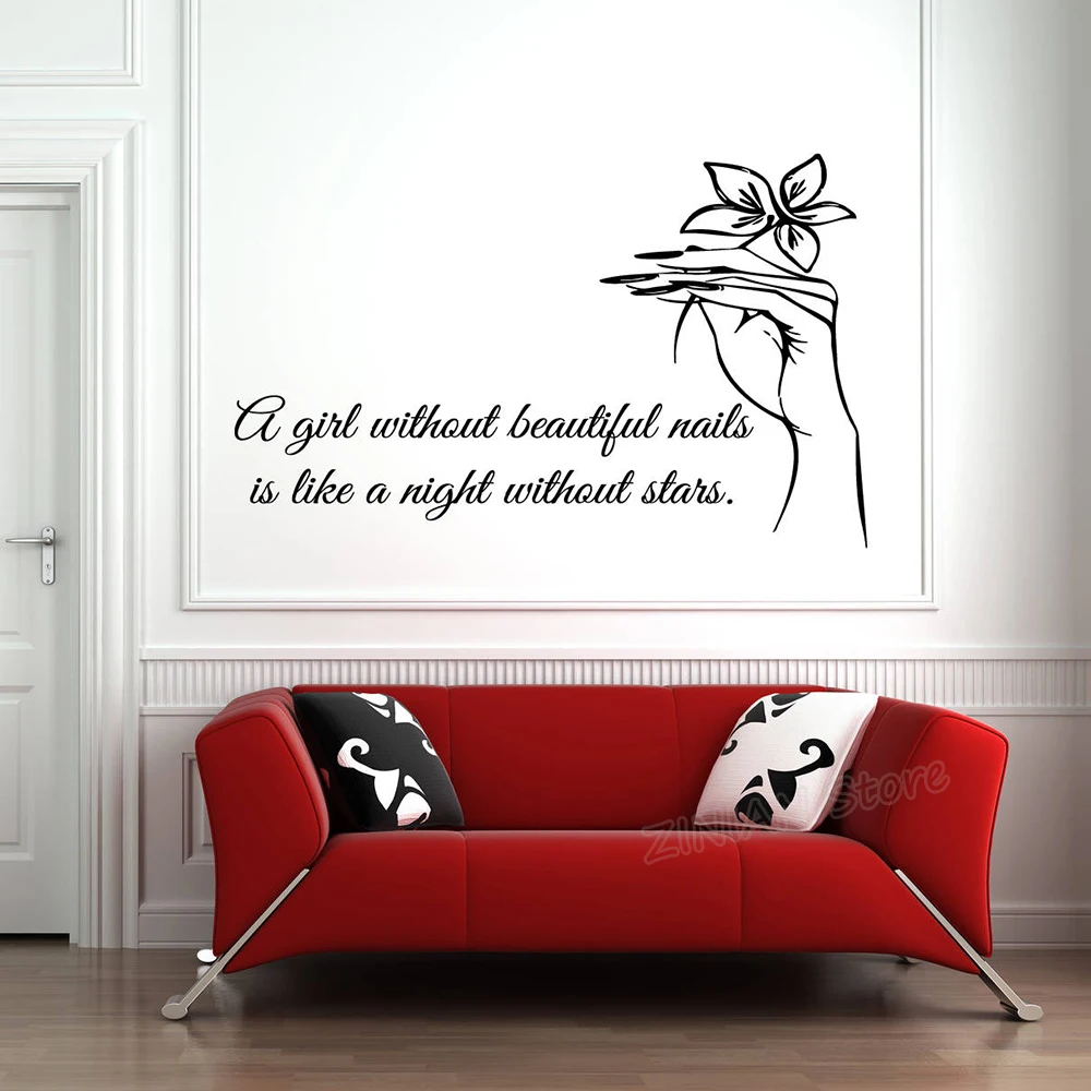 

Nail Salon Quote Wall Window Decal Sticker Nails Art Polish Manicure Pedicure Beauty Salon Decoration Wall Stickers Quotes D122
