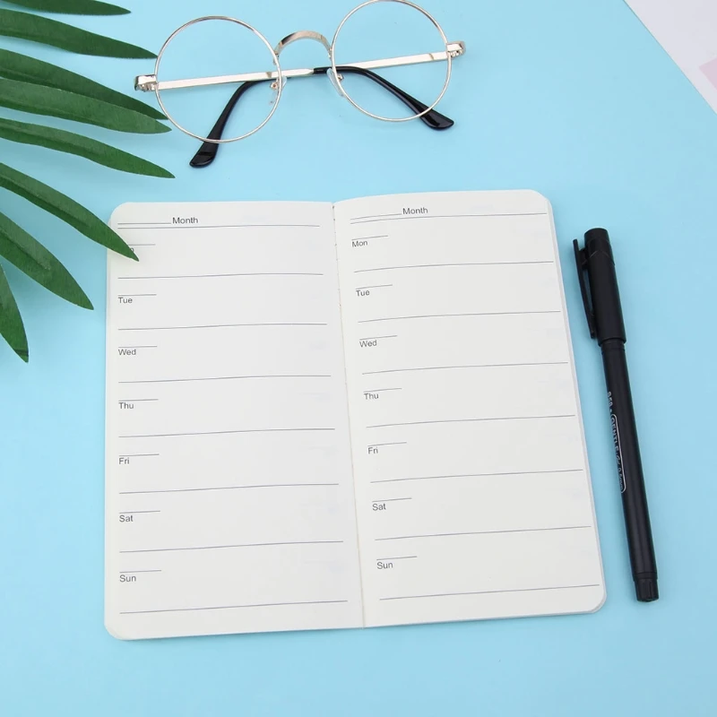 

ZHUTING High Quality Monthly Planner Mini Diary Notebook Monthly Planner Paper Journal Travel Planner Notepad 48 Page