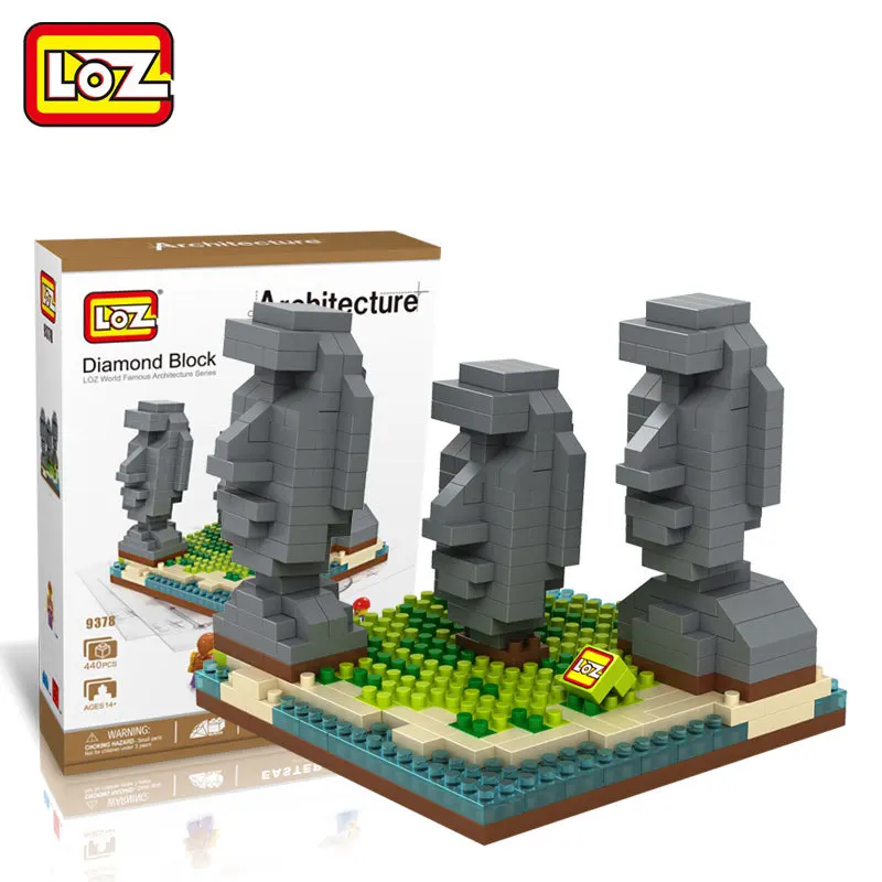 LOZ Diamant Blocs Ile De Paques статуя Праздничная архитектура Chili Assemblage de Construction Modele Jouets