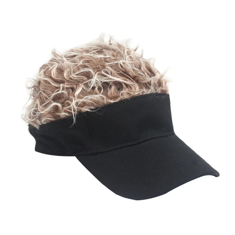 Men Women Unisex Sunshade Golf Cap Baseball Outdoor Sports Fake Flair Hair Sun Visor Hat