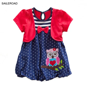 

SAILEROAD 2 To 6Y Animals Owl Children Kids Girls Dress Cotton Summer New Baby Girl's Dresses For Girls Dress Muchachas Vestido