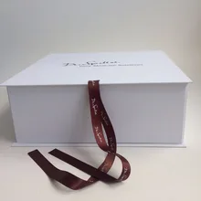 На заказ Высокое качество магнит складной бумажный плоский роскошный Магнитный Подарочная коробка с шелковой лентой закрытие упаковки обувной одежды