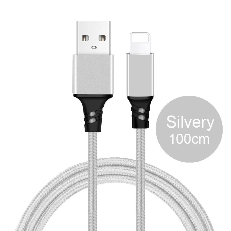 Type-C Micro 8 Pin 3 в 1 usb кабель для зарядки для iPhone 6 s 6s 7 8 Plus X Xs Max XR 2в1 samsung huawei Xiaomi Android провод шнур - Цвет: 8Pin 1M Silver