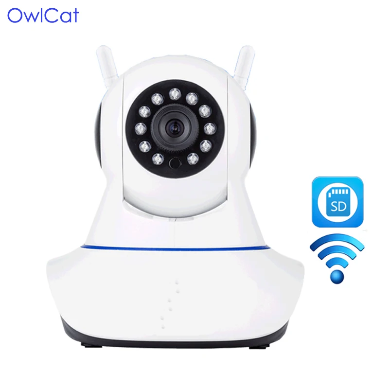 

OWLCAT HD 720P 1.0 Megapixels Home Dome IP CameraTwo Way Audio Talk Inrared IR Night Vision Video Surveillance Webcam SD Card