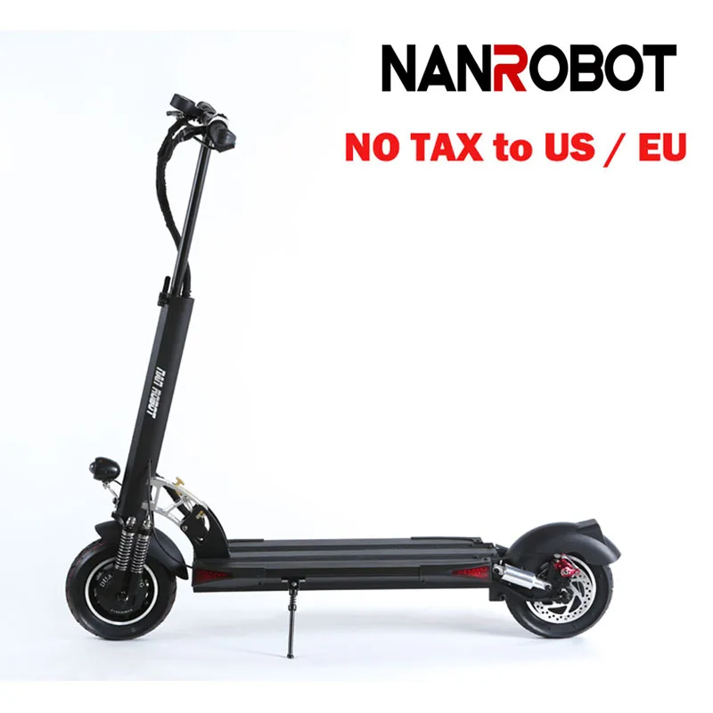 

NanRobot D5+ Adult Electric Scooter 10'' Foldable Lightweight 2000W 52V 26AH Top Speed 40 MPH 40 Miles Range 2 Wheel kick