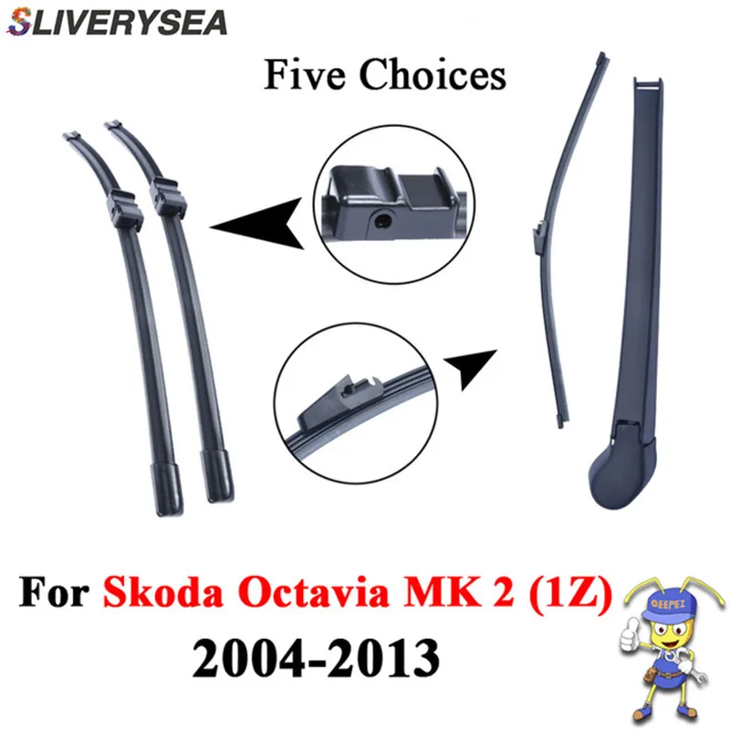 

Front and Rear Wiper Blade Arm For Skoda Octavia MK 2 ,2004-2013 Silicone Rubber Windshield Wiper Auto Car Accessories