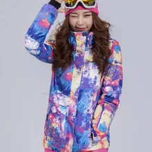 Gsou Снежная Женская лыжная куртка теплая ветрозащитная Водонепроницаемая супер теплая спортивная одежда для катания на лыжах и сноуборде женская одежда