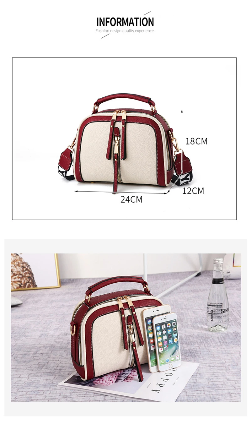 New Women Luxury Handbags Fashon PU Leather Lady Letter Strap Shoulder Bag Mini Female Panelled Designer Travel Crossbody SS3535 (10)