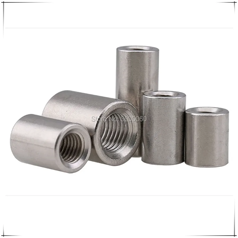 M6 Stainless Steel 304 Inner Thread Round Rod Coupling Nut 30pcs/lotin