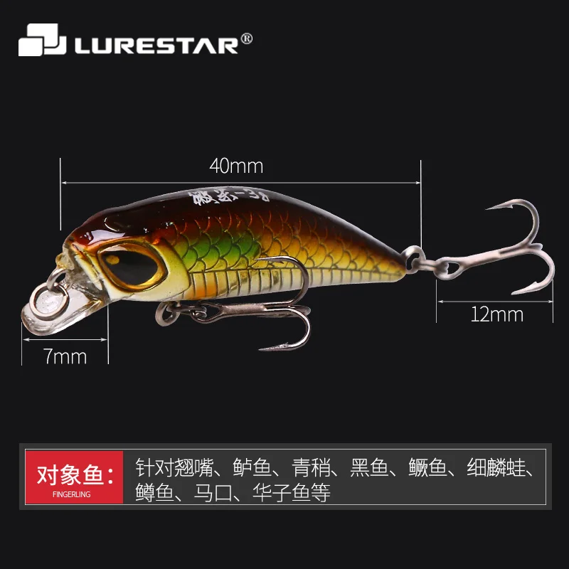 Small Fishing Lure 40mm 3g Japanese Design Sinking Minnow Mini Bass Hard  Bait