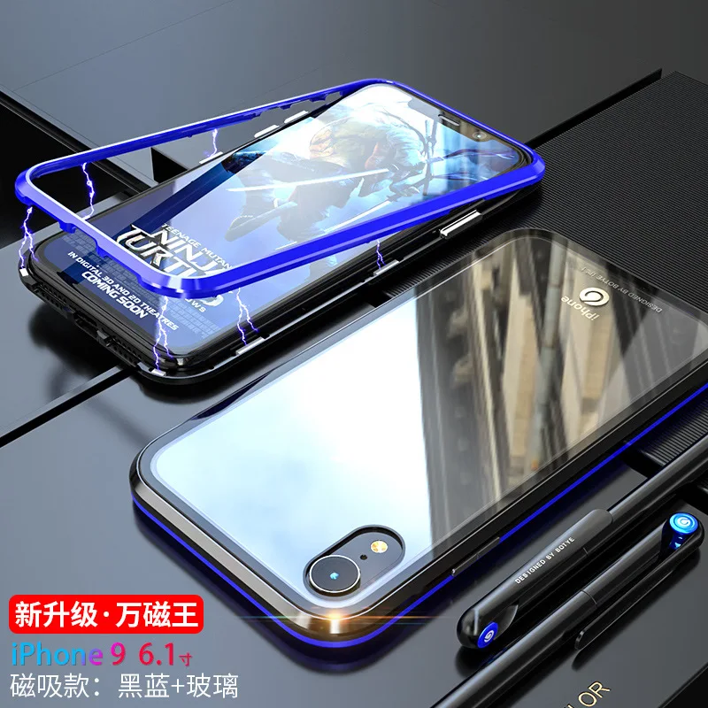 Металлический магнитный чехол для телефона Iphone XE XS MAX Magnet прозрачное бесцветное стекло задняя крышка для Iphone X 6 7 8 Plus