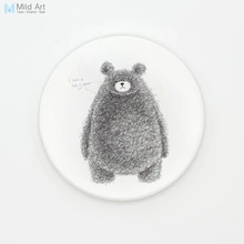 Минималистичный кавайный черный белый животное, керамический медведь, подставки для детей, подарок, креативная домашняя чашка для кофе, кухонный дополнительный коврик, напитки