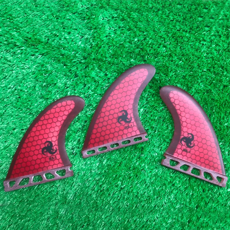 

Red Clear Resin Surfboard Thruster Future Fins Shortboard Fins For Surfing
