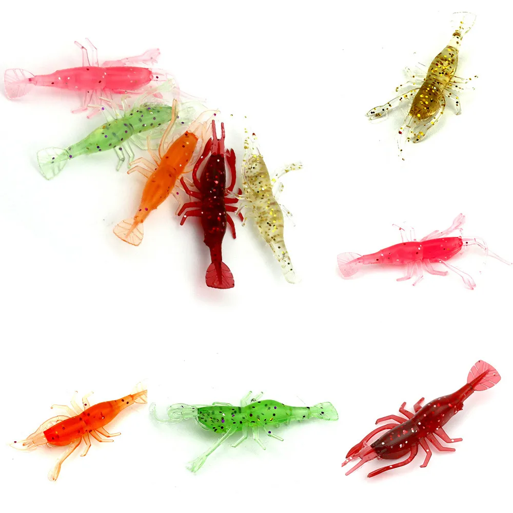 

5pc light soft bait transparent shrimp lures nightlights angling wobbler lures 2017 New Attractive Fishes Nearby accessories #35