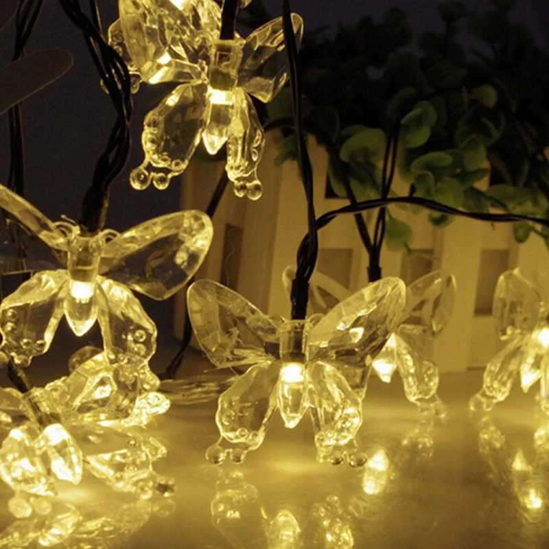 4.5M20LED Solar Light Outdoor Butterfly Solar Light String Fairy Lighting Garland Solar Powered Christmas Wedding Party Decor (5)