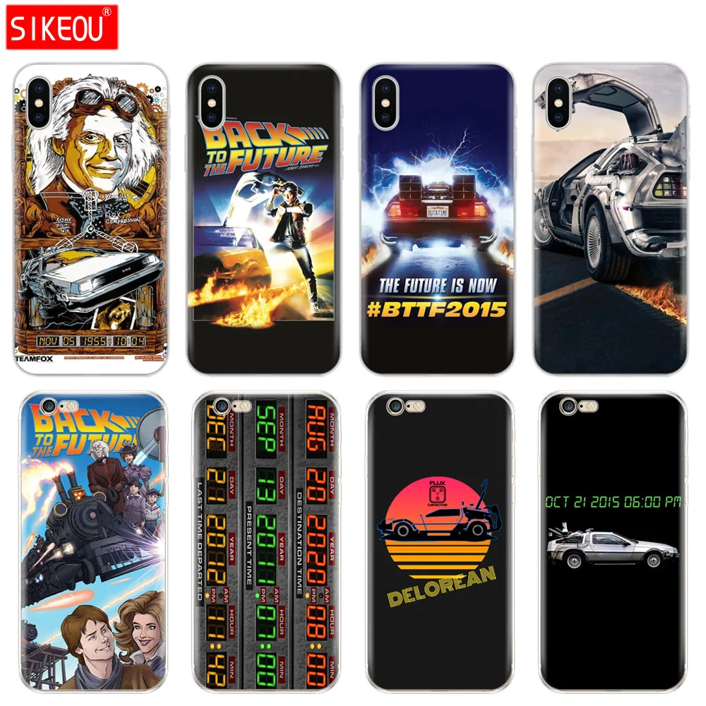 

Silicone Cover Phone Case For Iphone 6 X 8 7 6s 5 5s SE Plus 10 XR XS Max Case Delorean Back To The Future time machine