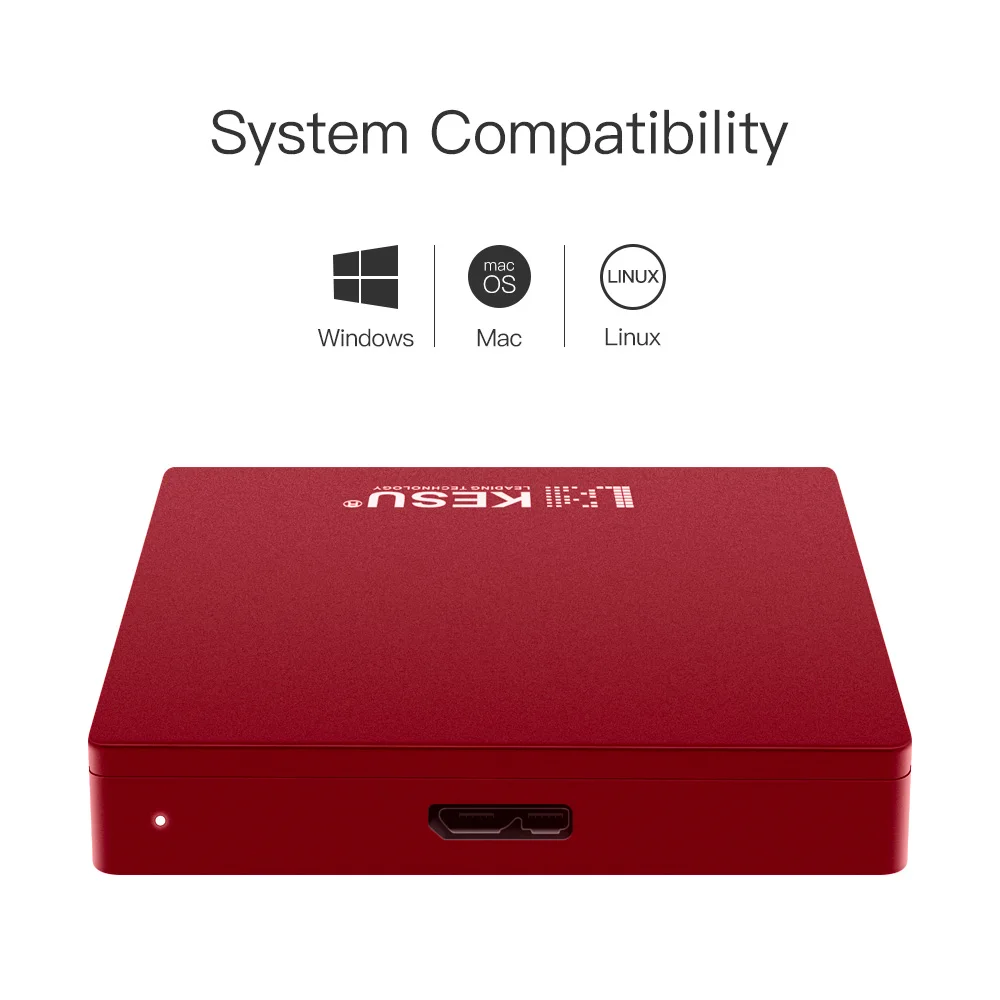 Красный цвет KESU 2 5 &quotпортативный внешний жесткий диск 120GB 160GB 250GB 320GB 500GB 1 ТБ HDD