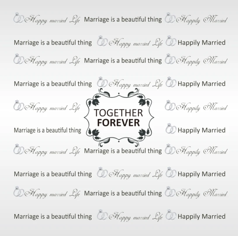 

10x10ft Happy Married Life Marriage Wedding Party Custom Seamless Washable Wrinkle Free Photo Background Backdrop Polyester