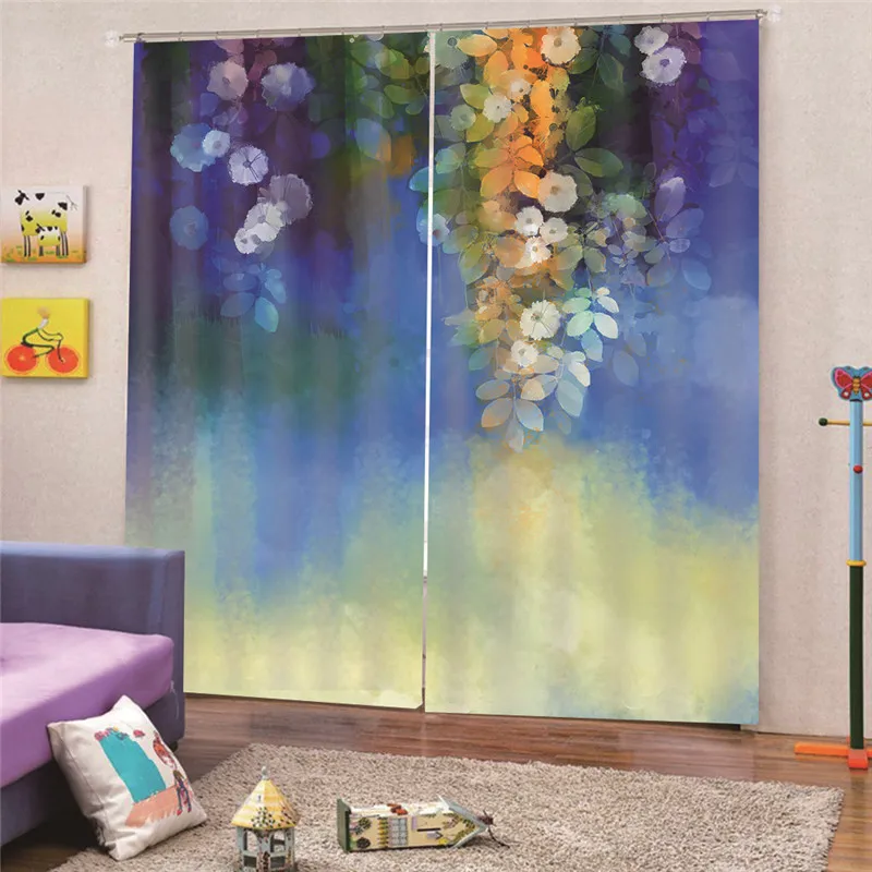 

3D Digital Print Blackout Flower Curtains For Living Room Kids Room Bedroom Girls Cartoon Window Custom Made M20