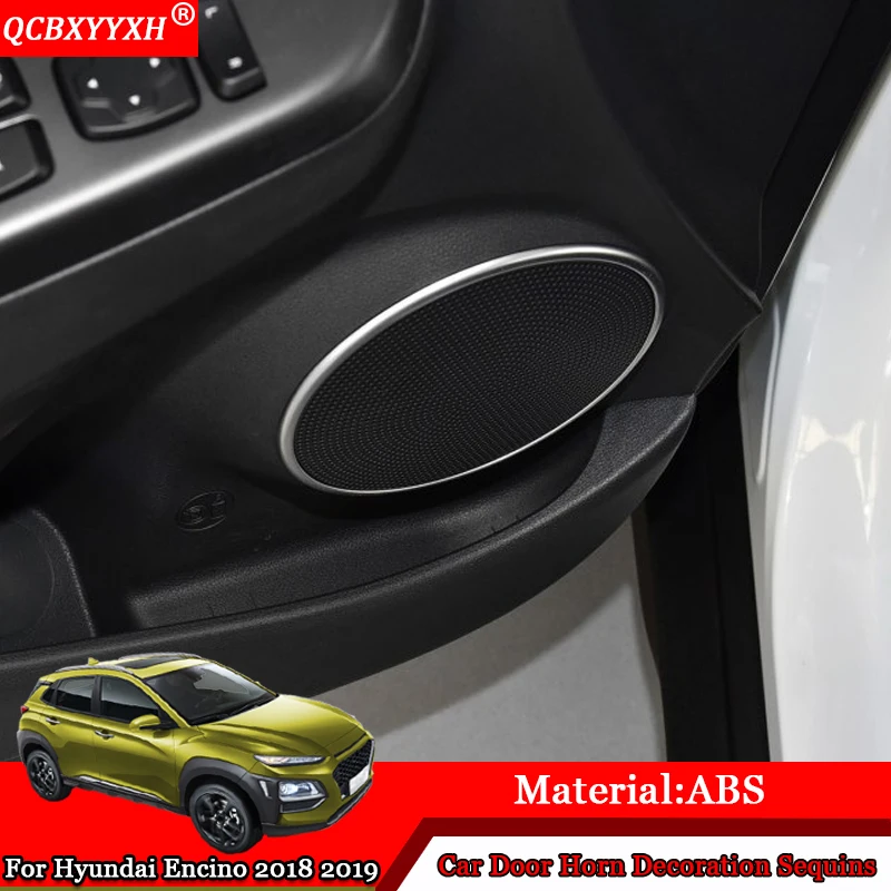 Us 29 99 15 Off Car Styling Abs Car Door Horn Door Speaker Sound Ring Decorative Sequins Door Interior Frame For Hyundai Kona Encino 2018 2019 In