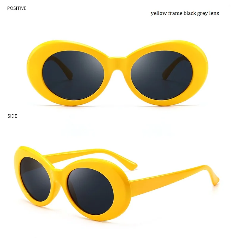 Новые винтажные Ретро очки Солнцезащитные очки женские и мужские солнцезащитные очки Kurt солнцезащитные очки Cobain классические очки солнцезащитные очки - Цвет линз: yellow