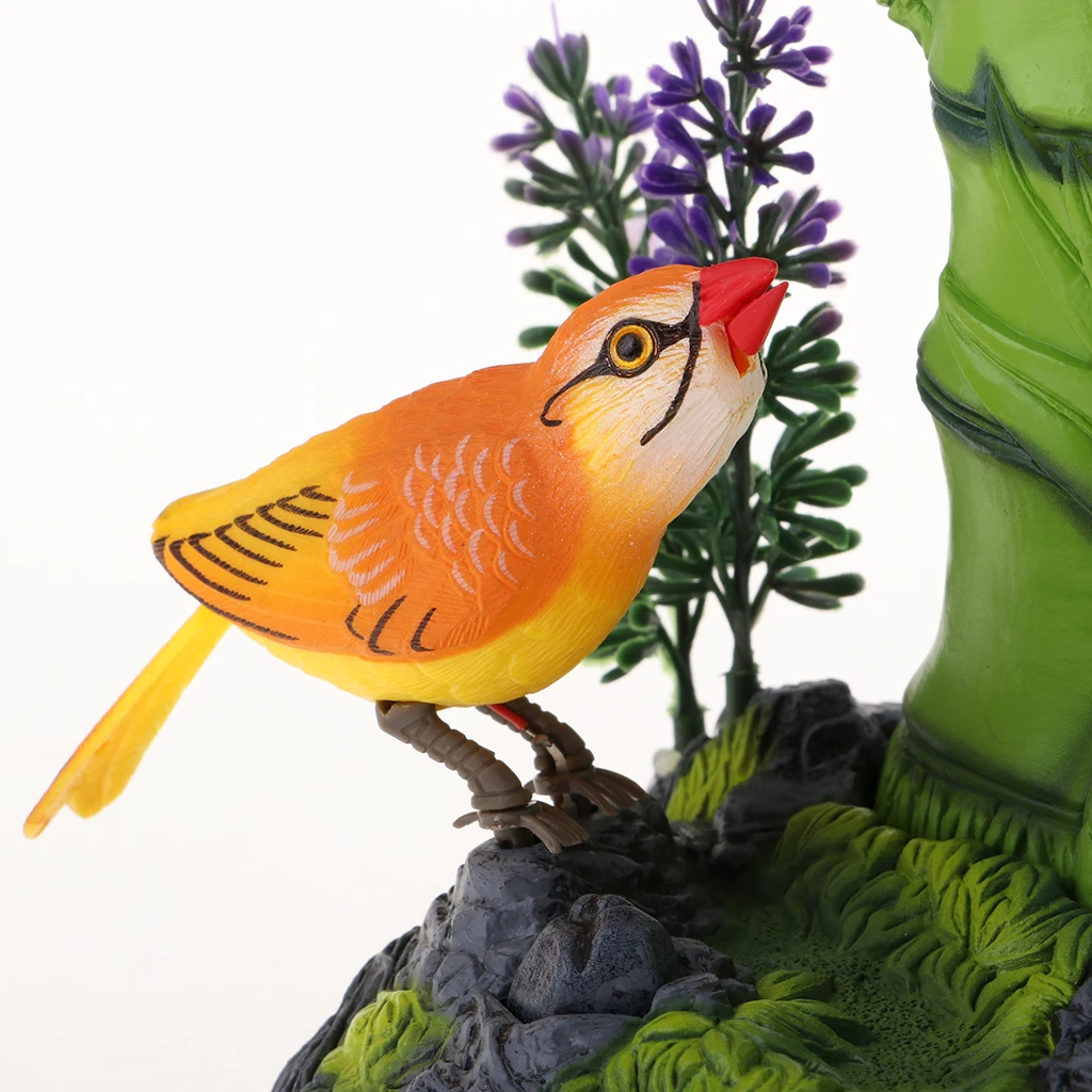 Plastic Sound Control Activated Chirping Singing  Vocal Toys Birds Landed on the Branch Model Kids Education Gift