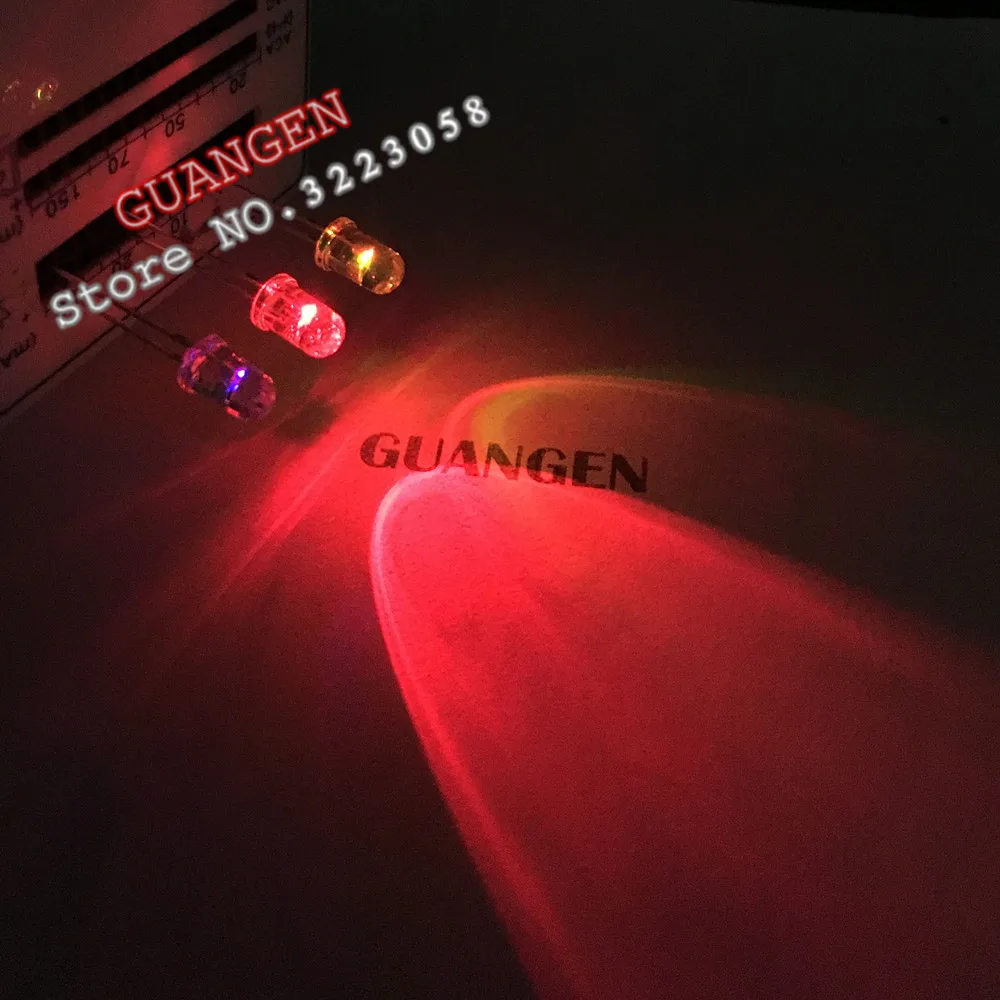 1000pcs 5mm Fast Flashing LED Multicolor Flicker Water Clear Red Green