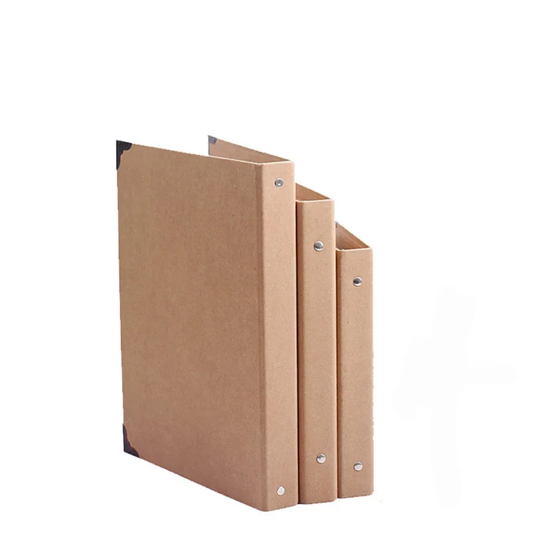 

A4 B5 A5 Folder Hole Rings Kraft Folder Kraft Notebook Cover send a gift