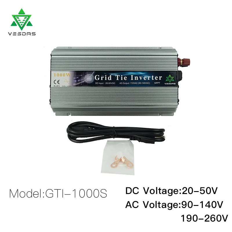 

1000W Pure Sine Wave Inverter MPPT function for wide voltage DC20V-50V to AC90V-140V or 180V-260V ,50Hz-60Hz