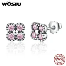 Настоящее 925 пробы, серебряные изысканные серьги-гвоздики в восточном стиле с розовым фианитом для женщин, оригинальные фирменные ювелирные изделия, подарок XCHS482
