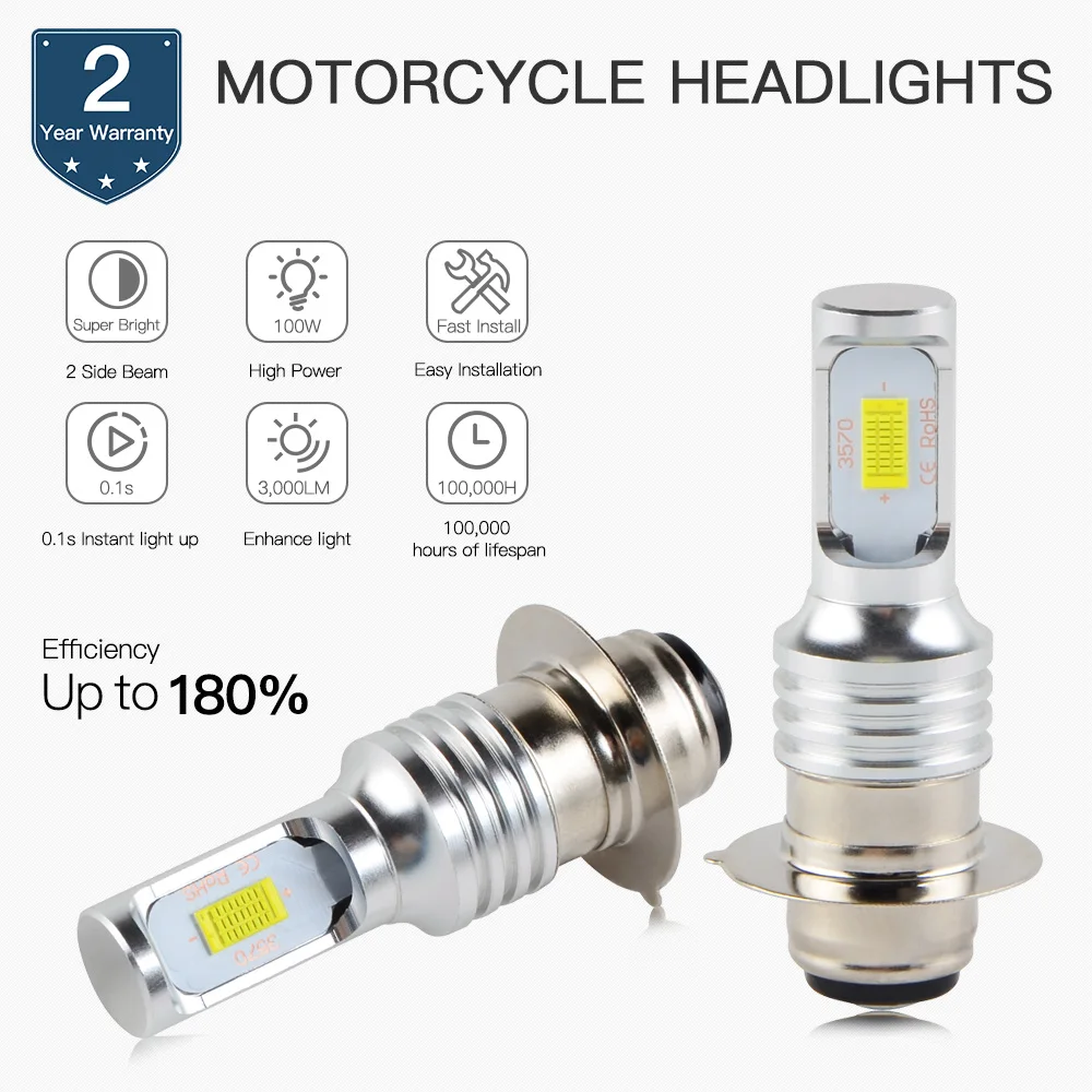 

NICECNC 100W LED Headlight Bulbs Lamp For Kawasaki KDX200 KDX250 KFX450R KLX250R KLX300R KLX650 MULE 3000 3010 PRAIRIE 300 400