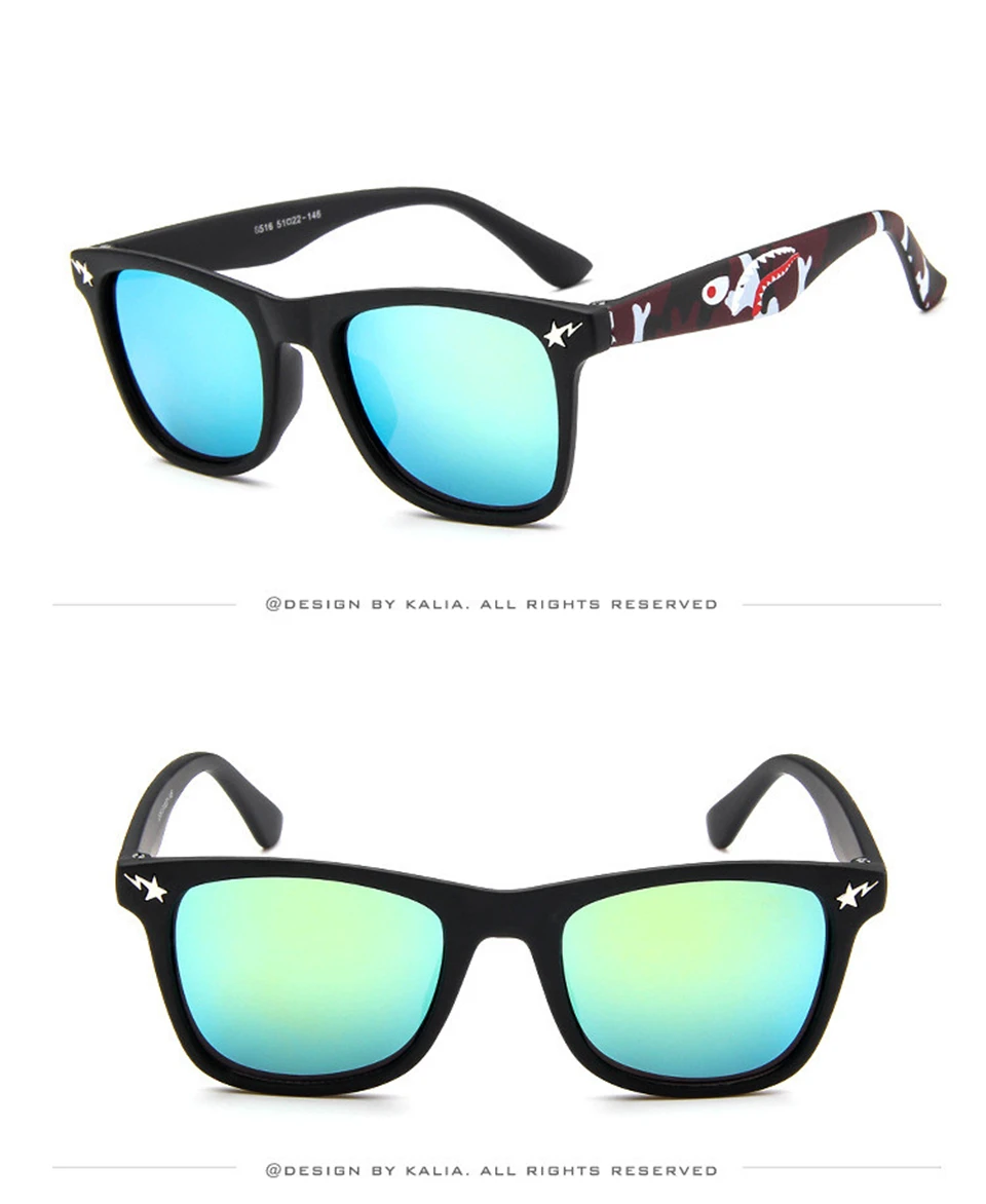 ALIKIAI, новинка, детские солнцезащитные очки, маленькая Акула, цветные, для мальчиков и девочек, высокая четкость, квадратные солнцезащитные очки, UV400