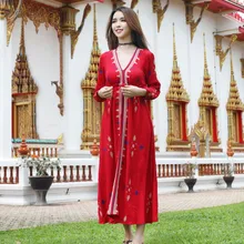 Новое сари Индия женская одежда хлопок Пакистанская женская одежда индийский Топ Длинная блузка с вышивкой в национальном стиле платье