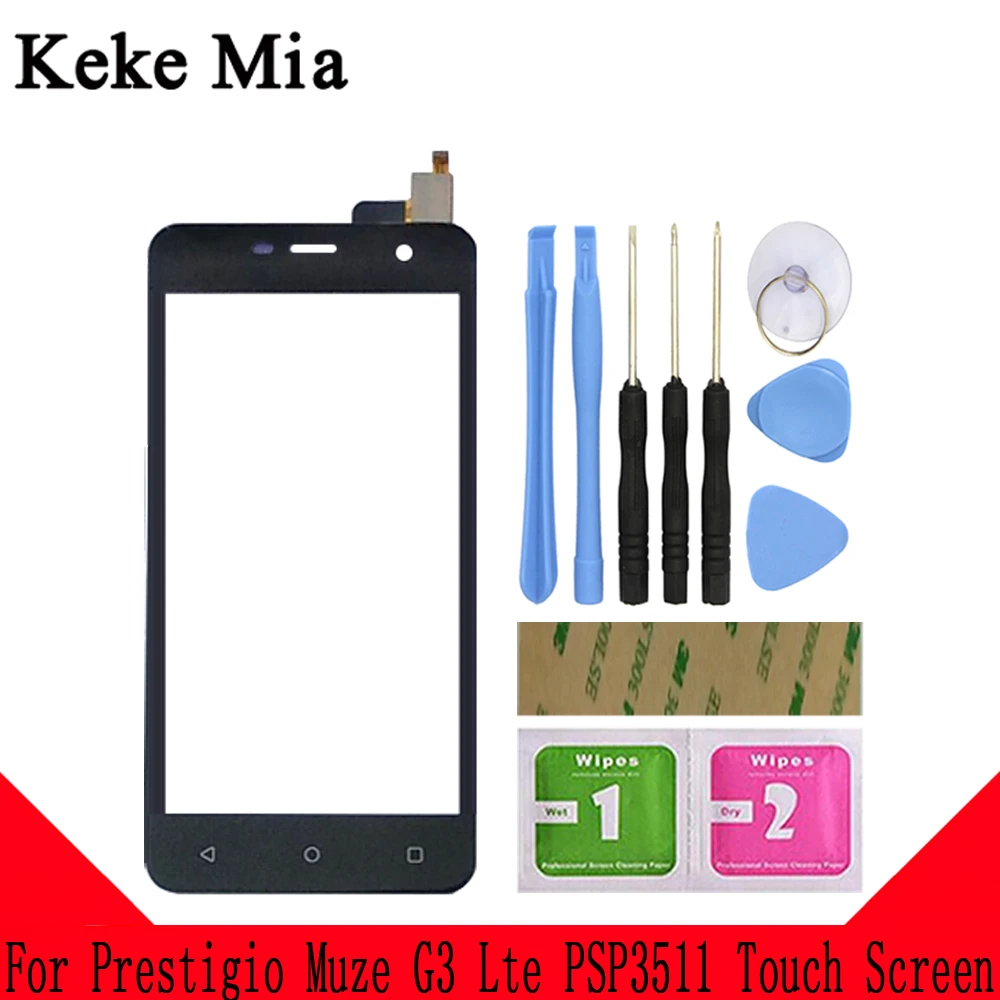 Keke Миа 5," мобильный сенсорный экран дигитайзер панель для Prestigio Muze G3 Lte psp 3511 Duo psp 3511 сенсорный экран Переднее стекло сенсор - Цвет: Black With Tools