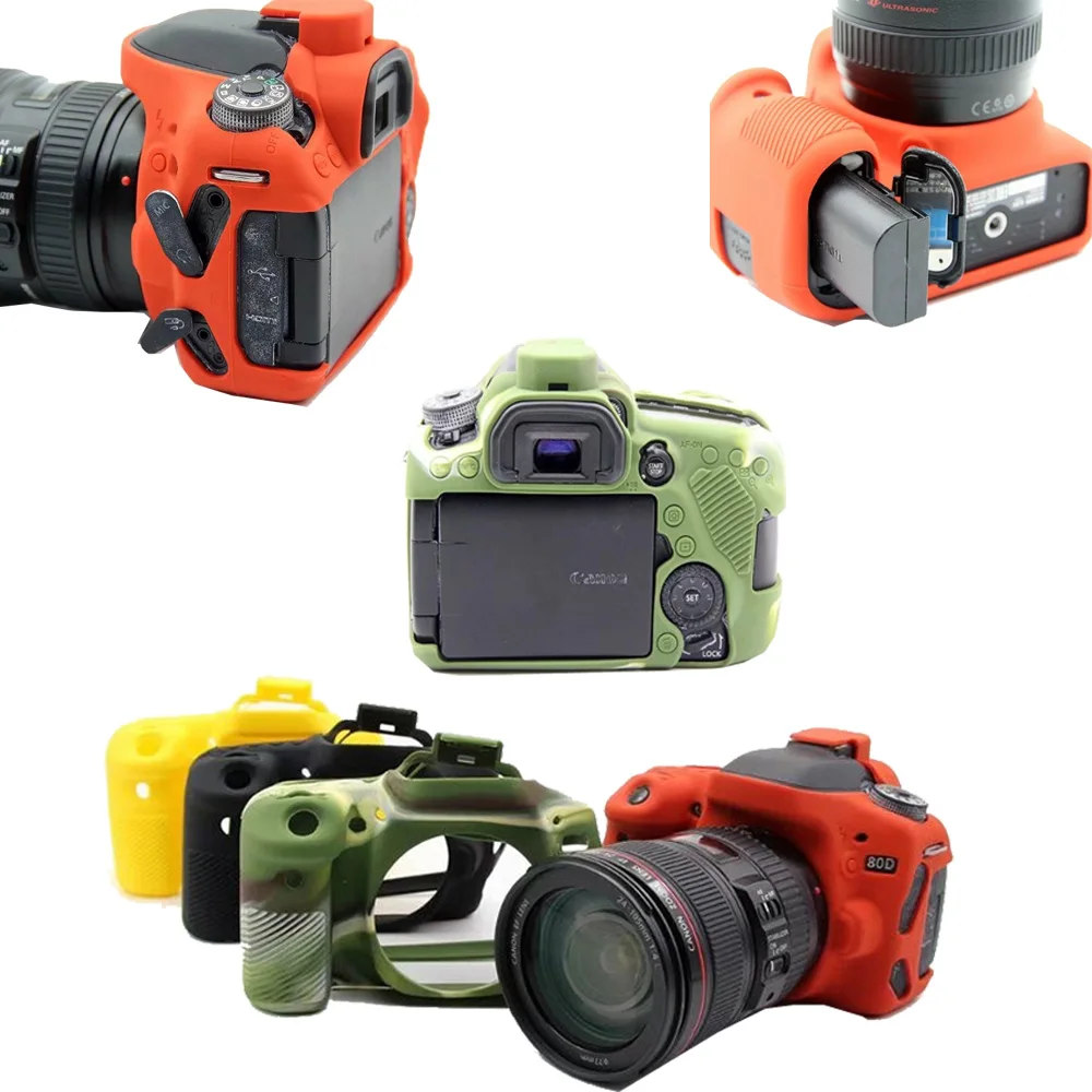 

New Soft 80D Silicone Case Camera Bag for Canon 80D Rubber Protective Camera Case Cover Skin
