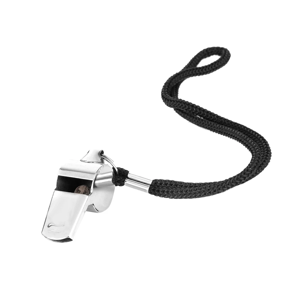Brand New Metal New Arrival Metal Referee Whistle And Lanyard Football Soccer With Lanyard for Team Sports 
